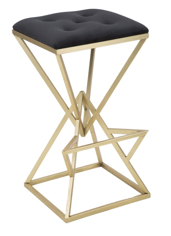 Banco de Bar GLAM – Dourado/Preto