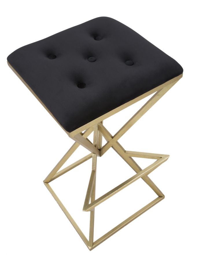 Banco de Bar GLAM – Dourado/Preto