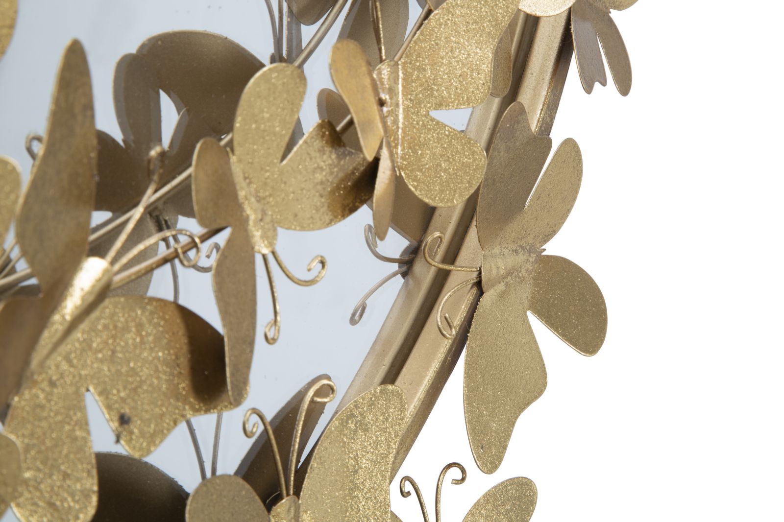 Espelho Redondo – Dourado – Ferro, Espelho, MDF