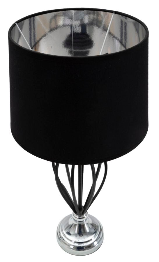Candeeiro de Mesa GLAM – Preto e Prateado