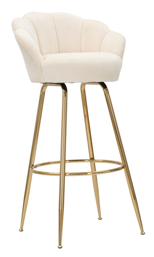 Banco de Bar GLAM – Creme e Dourado