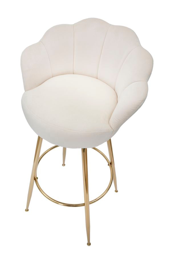 Banco de Bar GLAM – Creme e Dourado
