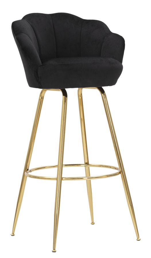 Banco de Bar GLAM – Preto e Dourado