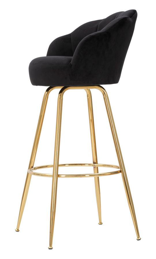 Banco de Bar GLAM – Preto e Dourado
