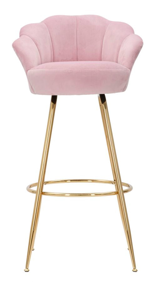 Banco de Bar GLAM – Rosa e Dourado
