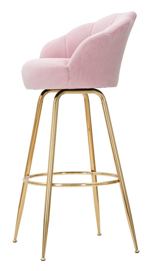 Banco de Bar GLAM – Rosa e Dourado