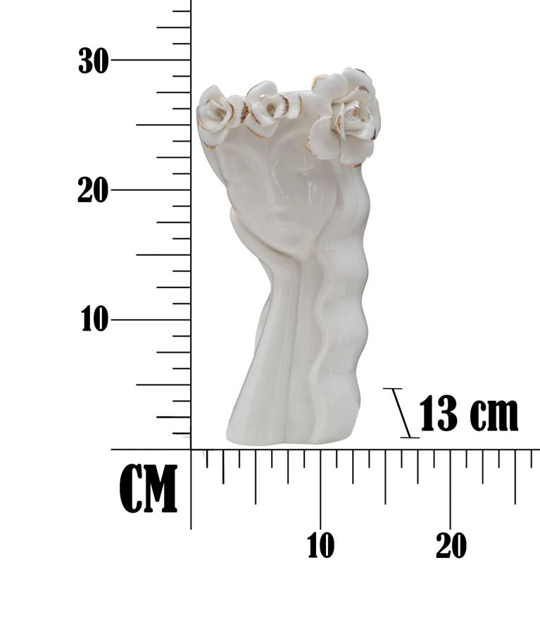 Vaso de Porcelana – Branco e Dourado