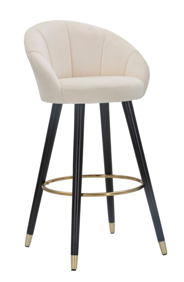 Banco de Bar GLAM – Creme, Dourado e Preto