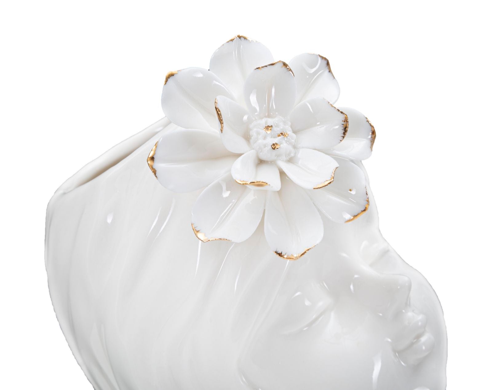 Vaso – Branco e Dourado – Porcelana