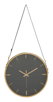 Relógio de Parede – Preto e Dourado – Ferro, MDF