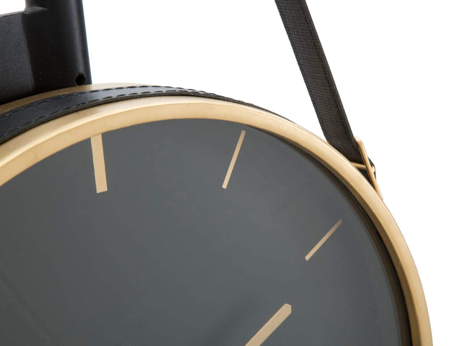 Relógio de Parede – Preto e Dourado – Ferro, MDF