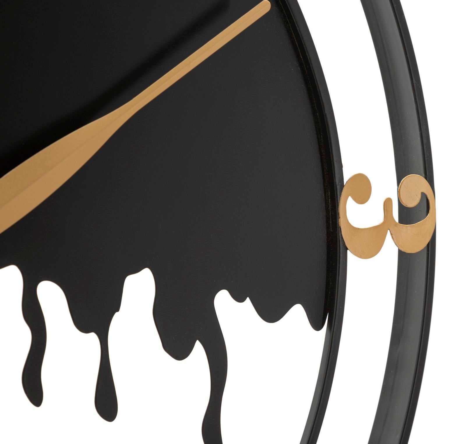 Relógio de Parede Redondo – Preto e Dourado – Ferro