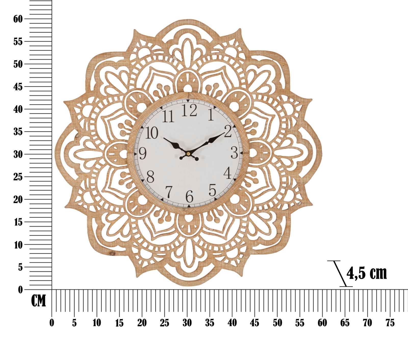 Relógio de Parede – Natural/Branco – MDF