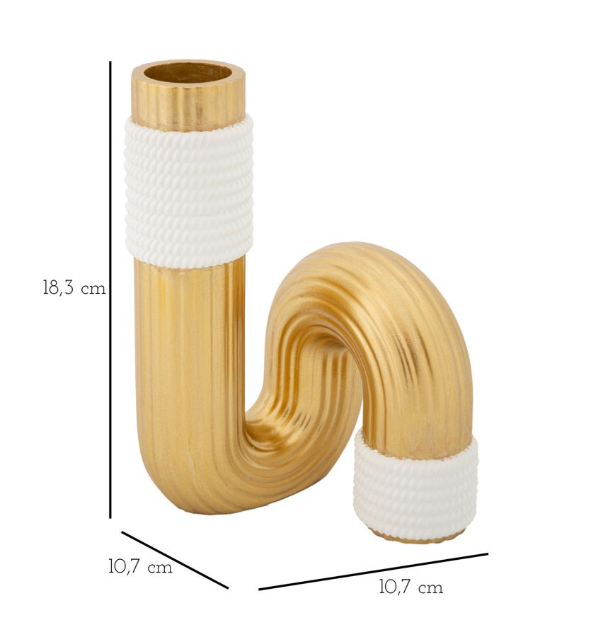 Vaso – Dourado/Branco – Poliéster