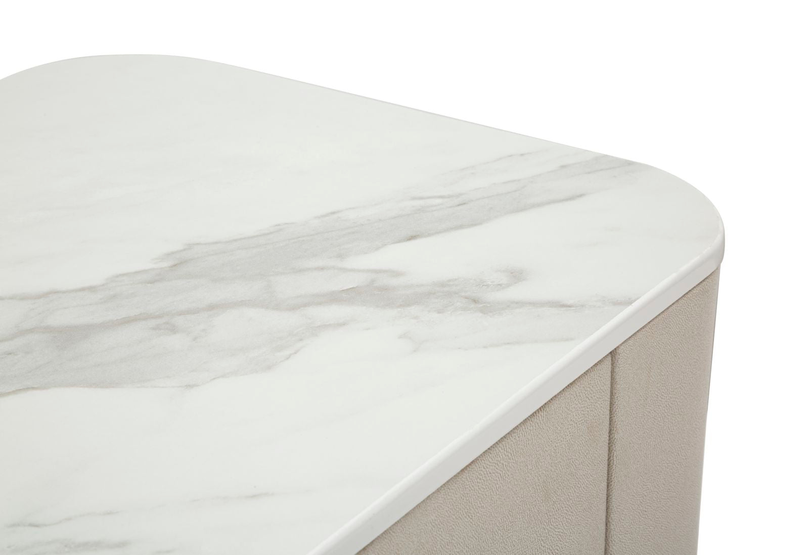 Mesa de Cabeceira GLAM – Creme e Dourado