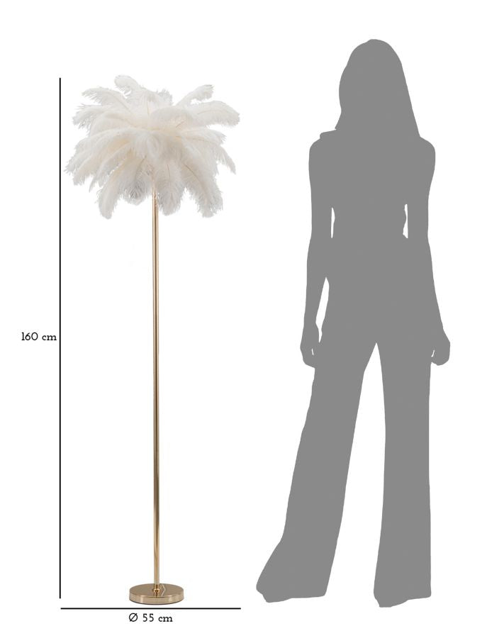 Candeeiro de Pé GLAM – Dourado e Branco