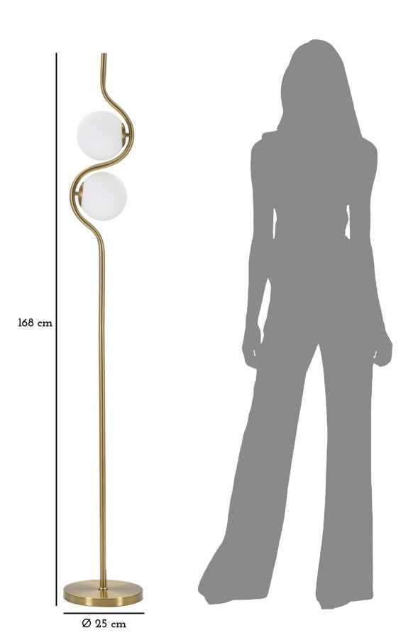 Candeeiro de Pé GLAM – Dourado e Branco