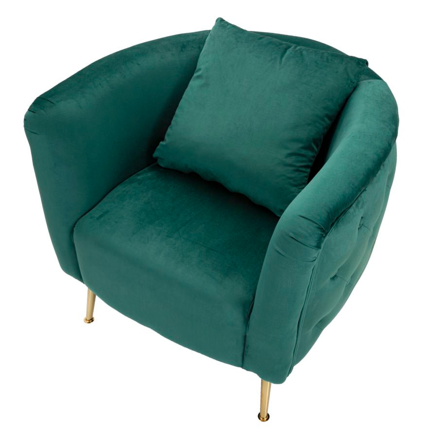 Poltrona GLAM - Verde - Com Almofada