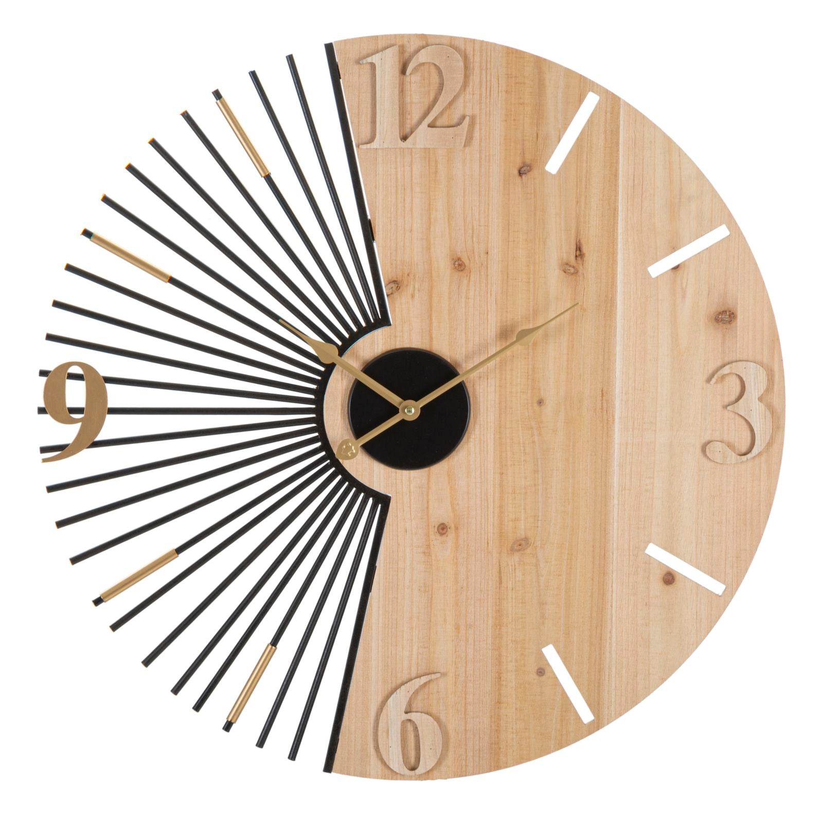 Relógio de Parede Redondo – Multicolor – Metal e Madeira MDF