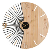Relógio de Parede Redondo – Multicolor – Metal e Madeira MDF