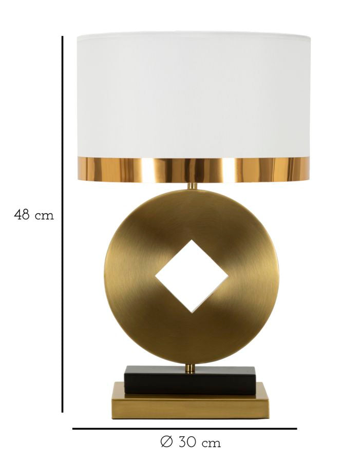 Candeeiro de Mesa GLAM – Dourado e Branco