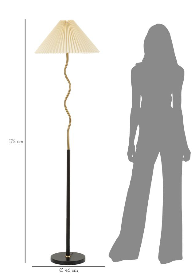 Candeeiro de Pé GLAM – Preto e Dourado