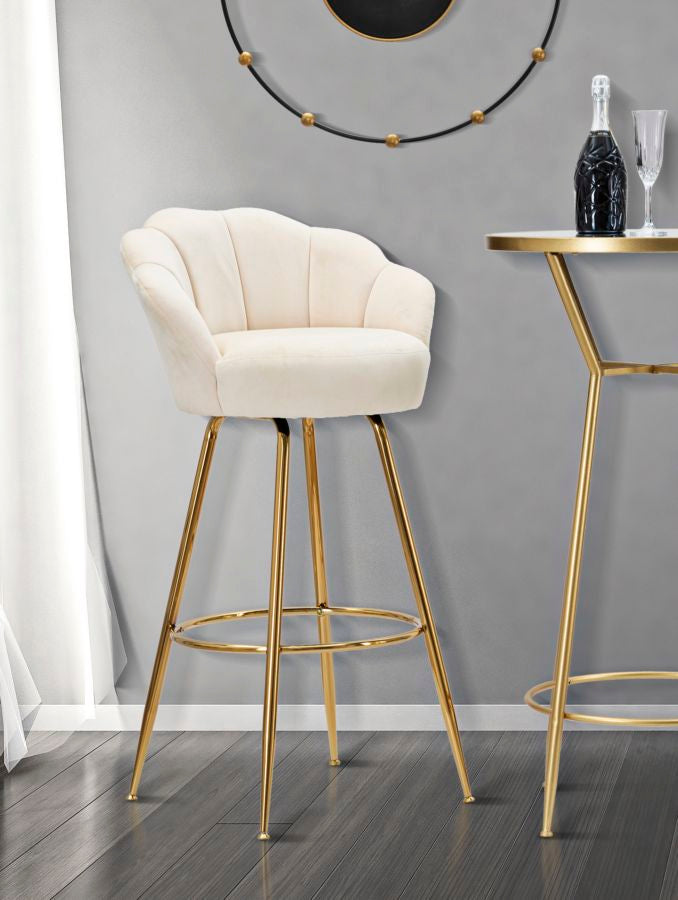 Banco de Bar GLAM – Creme e Dourado