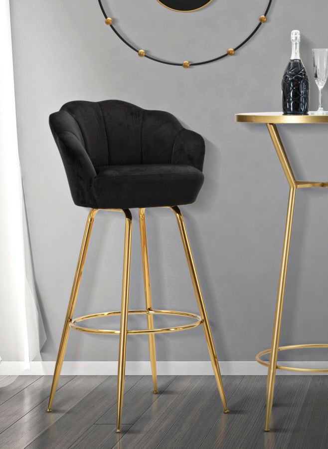 Banco de Bar GLAM – Preto e Dourado