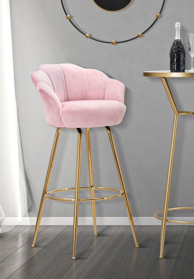Banco de Bar GLAM – Rosa e Dourado