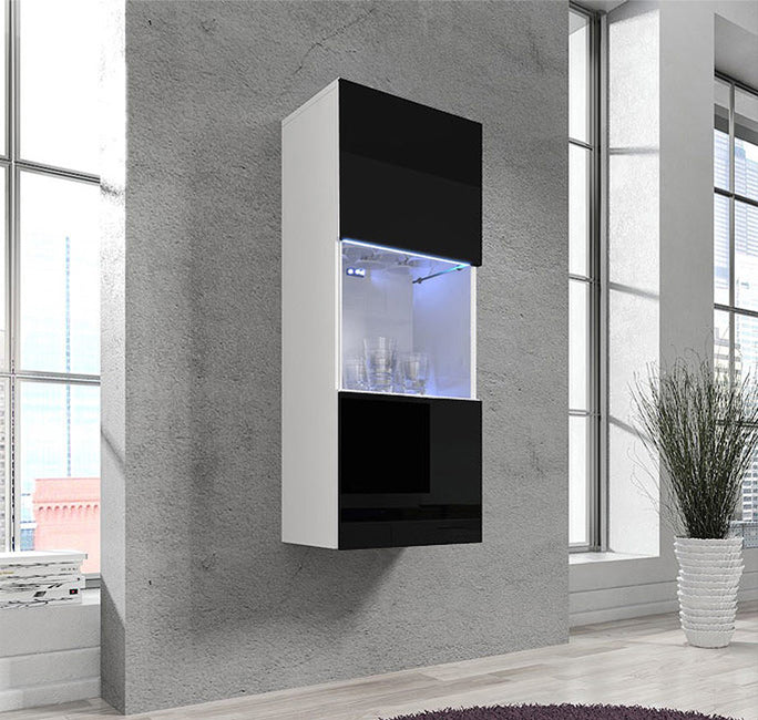 Móvel Pendurado – 40x126cm – Branco e Preto – Melamina e MDF
