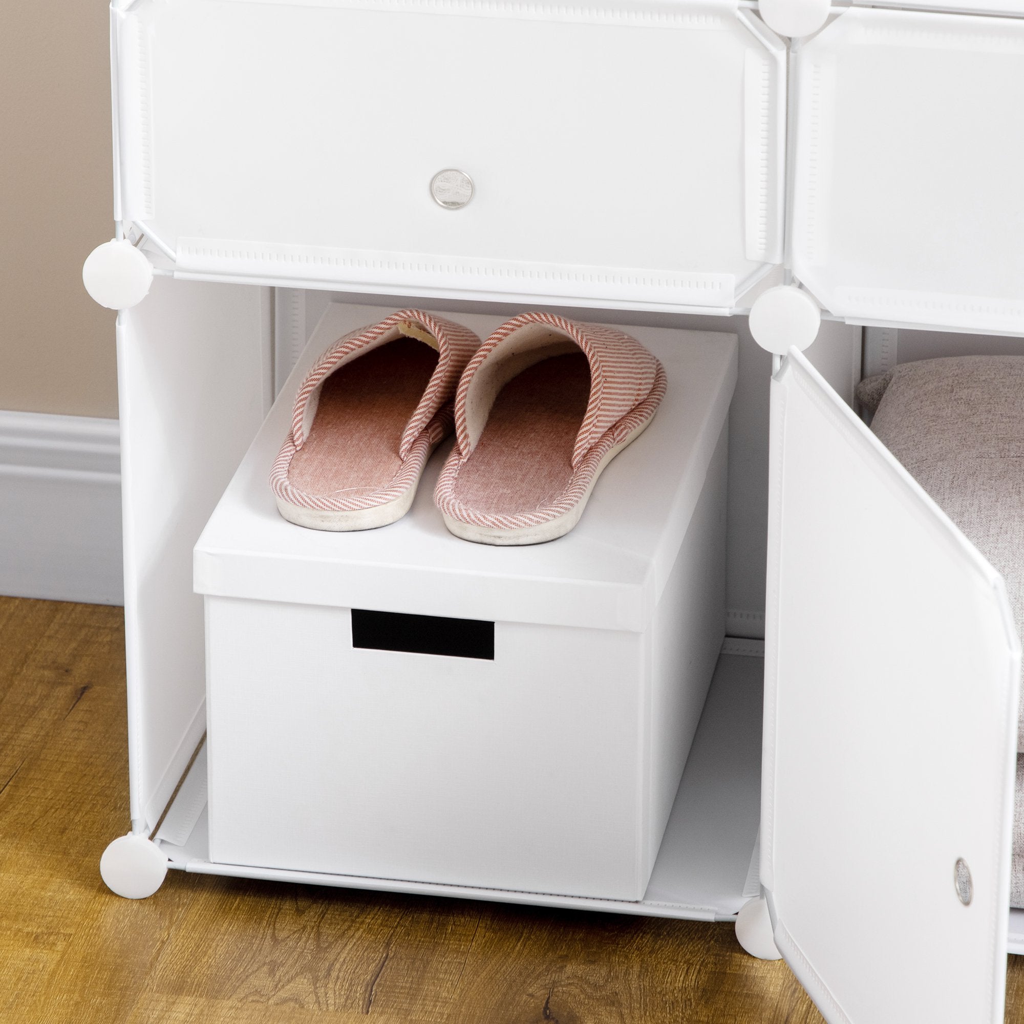 Armário Modular de Plástico 6 Cubos 75x37x73cm Branco