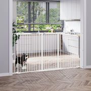 Barreira de Segurança para Animais de Estimação – 206x90 cm – Branco – Aço