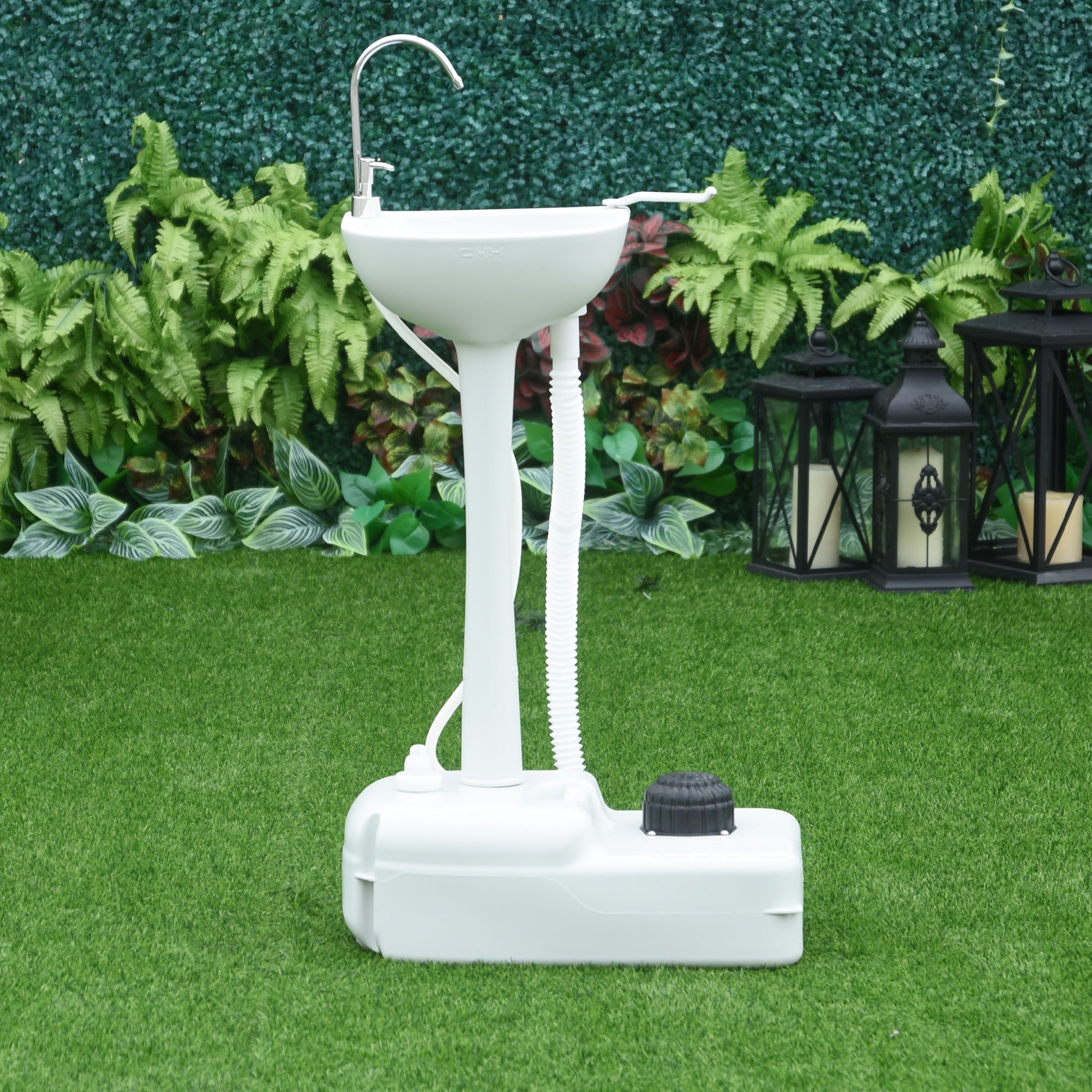 Lavatório Portátil para Atividades ao Ar Livre 51x33,5x103 cm - Cinza Claro