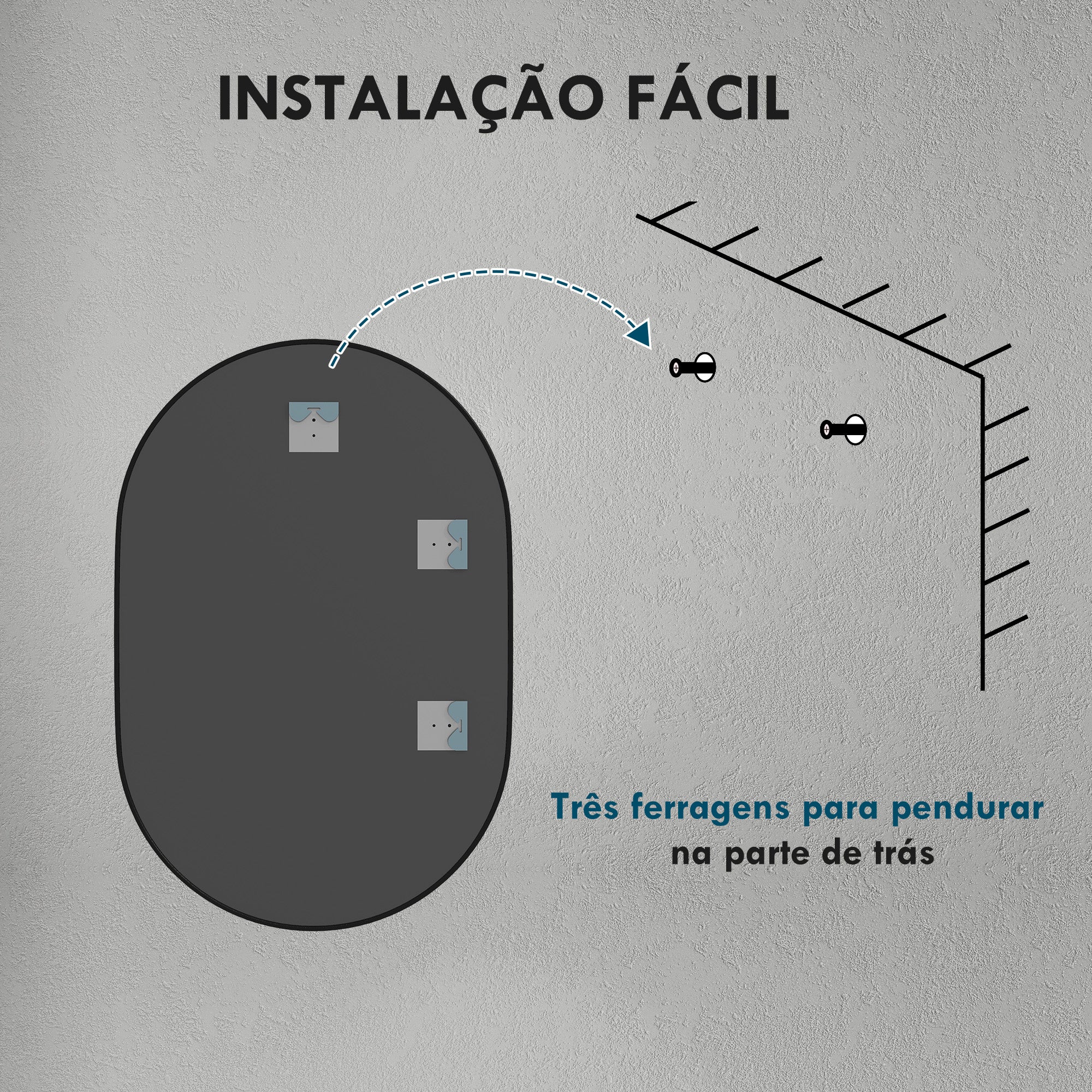 Espelho Ovalado Preto 60x90 cm - Decoração Elegante e Funcional