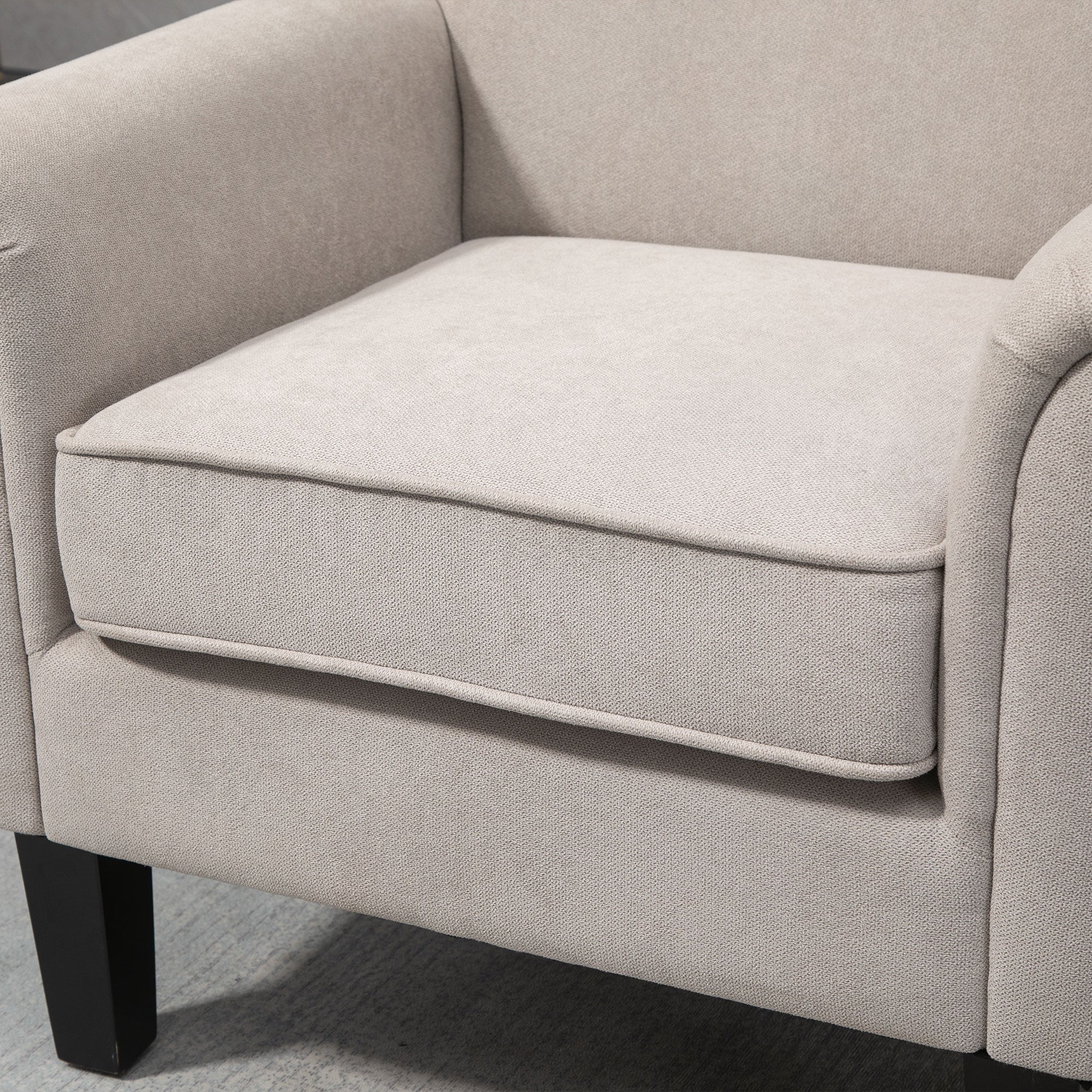 Poltrona Estofada Cinzenta 79x78x87cm - Conforto e Elegância para o seu Espaço