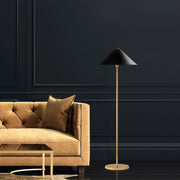 Candeeiro de Pé Elegante Dourada, Corpo de Metal, 46 x 46 x 150 cm | Base com 40 cm de Diâmetro, Soquete E27, Cabo de 200 cm | Iluminação Elegante para Decoração Moderna