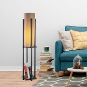 Candeeiro de Pé preta elegante, 64 cm de altura, cúpula de 20 cm, corpo de metal, soquete E27, 40 W máx., cabo de 400 cm, classificação IP20, perfeita para decoração moderna