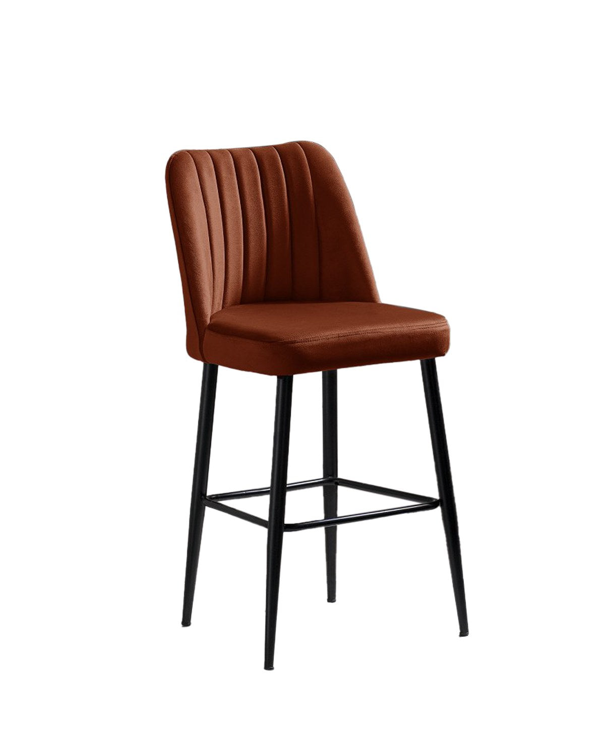 Conjunto de bancos de bar (4 peças) – 49cm x 99cm x 45cm – Vermelho Azulejo e Preto – Painel de partículas revestido a melamina