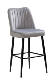 Conjunto de bancos de bar (4 peças) – 49cm x 99cm x 45cm – Creme e Preto – Painel de partículas revestido a melamina