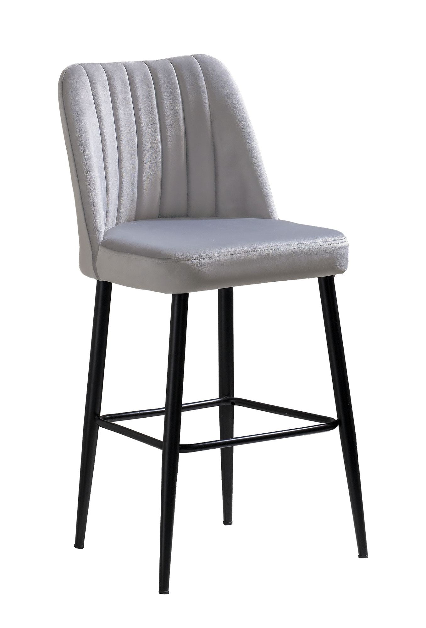 Conjunto de bancos de bar (4 peças) – 49cm x 99cm x 45cm – Creme e Preto – Painel de partículas revestido a melamina