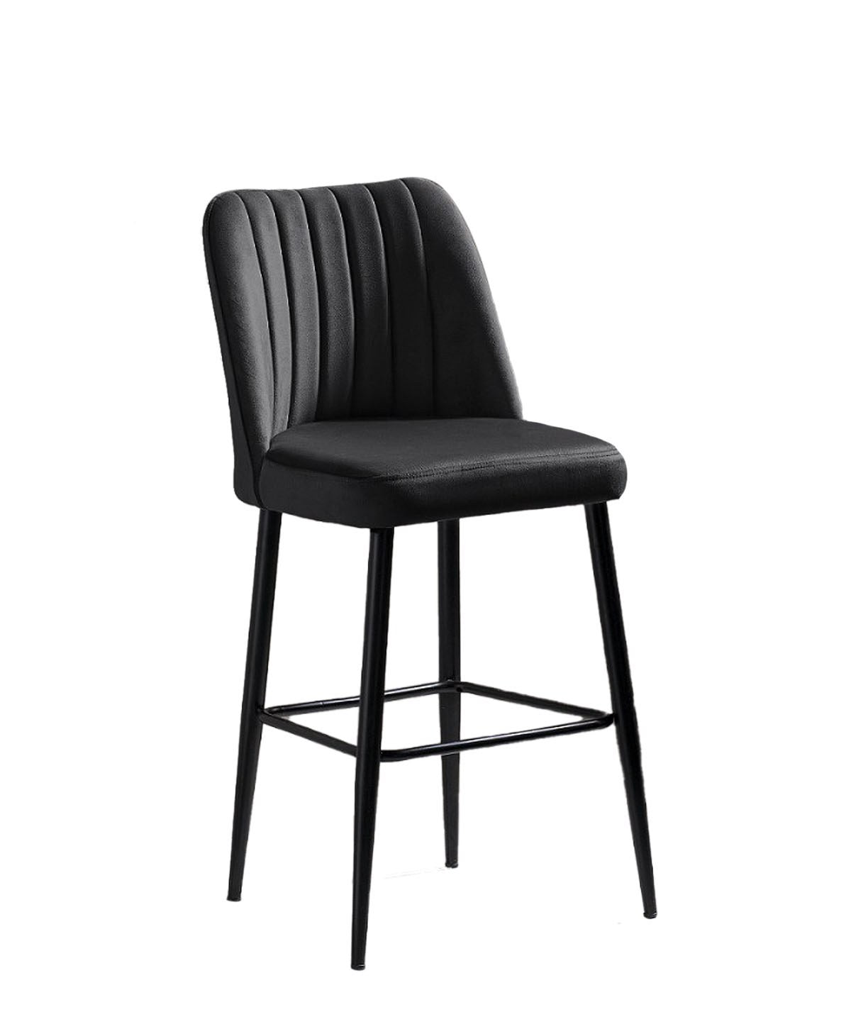 Conjunto de bancos de bar (4 peças) – 49cm x 99cm x 45cm – Preto – Painel de partículas revestido a melamina