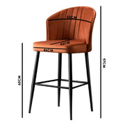 Conjunto de bancos de bar (4 peças) – 52 cm largura – Vermelho Clarete e Preto – Painéis de partículas revestidos a melamina
