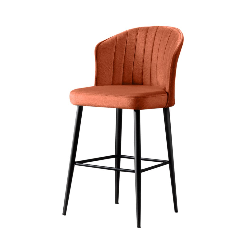 Conjunto de bancos de bar – 52 x 97 x 42 cm – Vermelho Telha e Preto – MDF e Metal