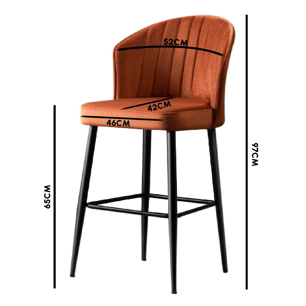 Conjunto de bancos de bar (4 peças) – 52cm largura – Creme e Preto – Melamina e Metal