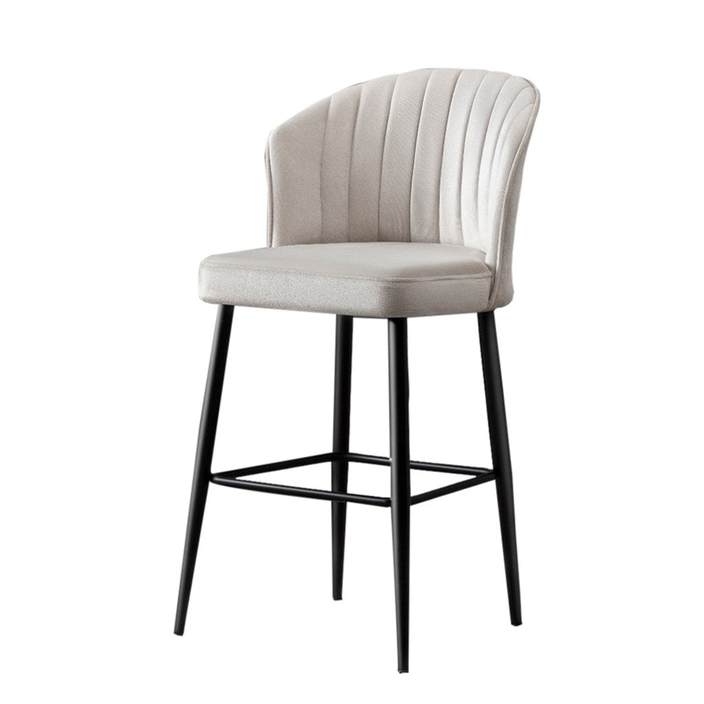 Conjunto de bancos de bar (4 peças) – 52cm largura – Creme e Preto – Melamina e Metal