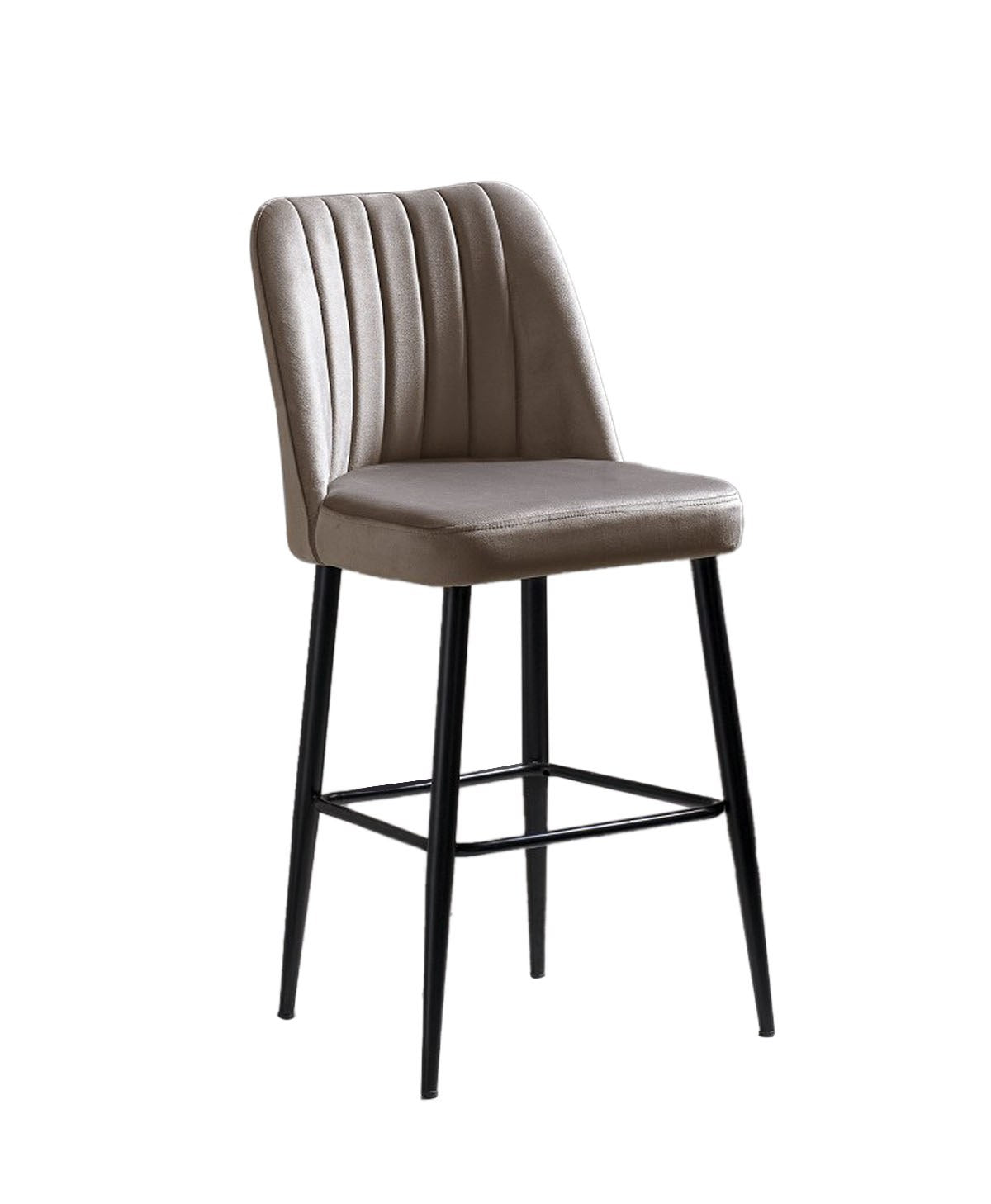 Conjunto de bancos de bar (2 peças) – 49cm x 99cm x 45cm – Cappuccino e Preto – Melamina e Poliéster