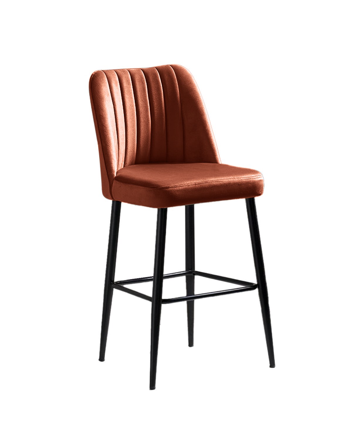 Conjunto de bancos de bar (2 peças) – 49cm largura – Vermelho Azulejo e Preto – Painel de partículas revestido a melamina
