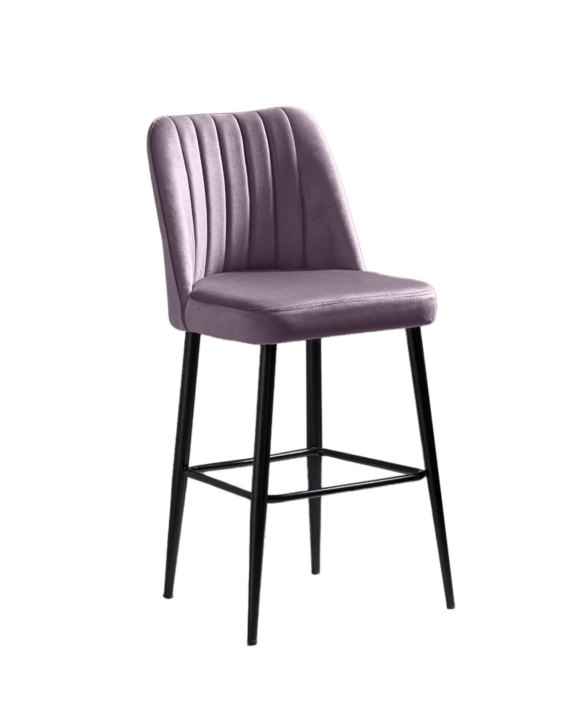 Conjunto de bancos de bar (2 peças) – 49 cm largura – Lilás e Preto – painel de partículas revestido a melamina