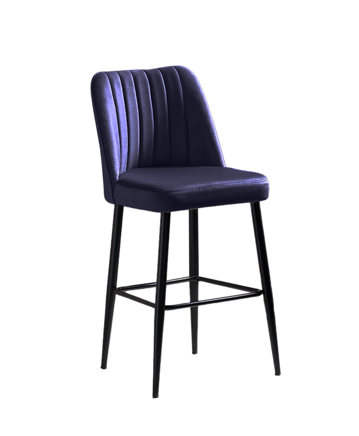 Conjunto de bancos de bar (2 peças) – 49 cm largura, 65 cm altura – Azul Saxofone e Preto – Melamina e Metal