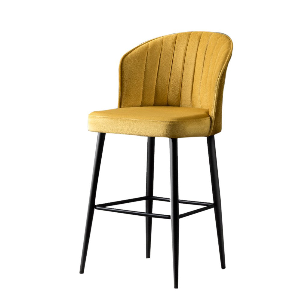 Conjunto de bancos de bar – 52 x 97 x 42 cm – amarelo e preto – painel de partículas revestido de melamina